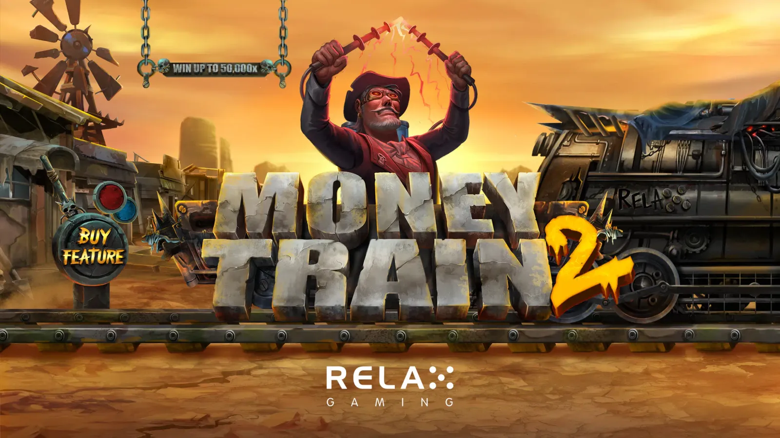 Money Train 2 老虎機遊戲畫面，西部火車劫案主題