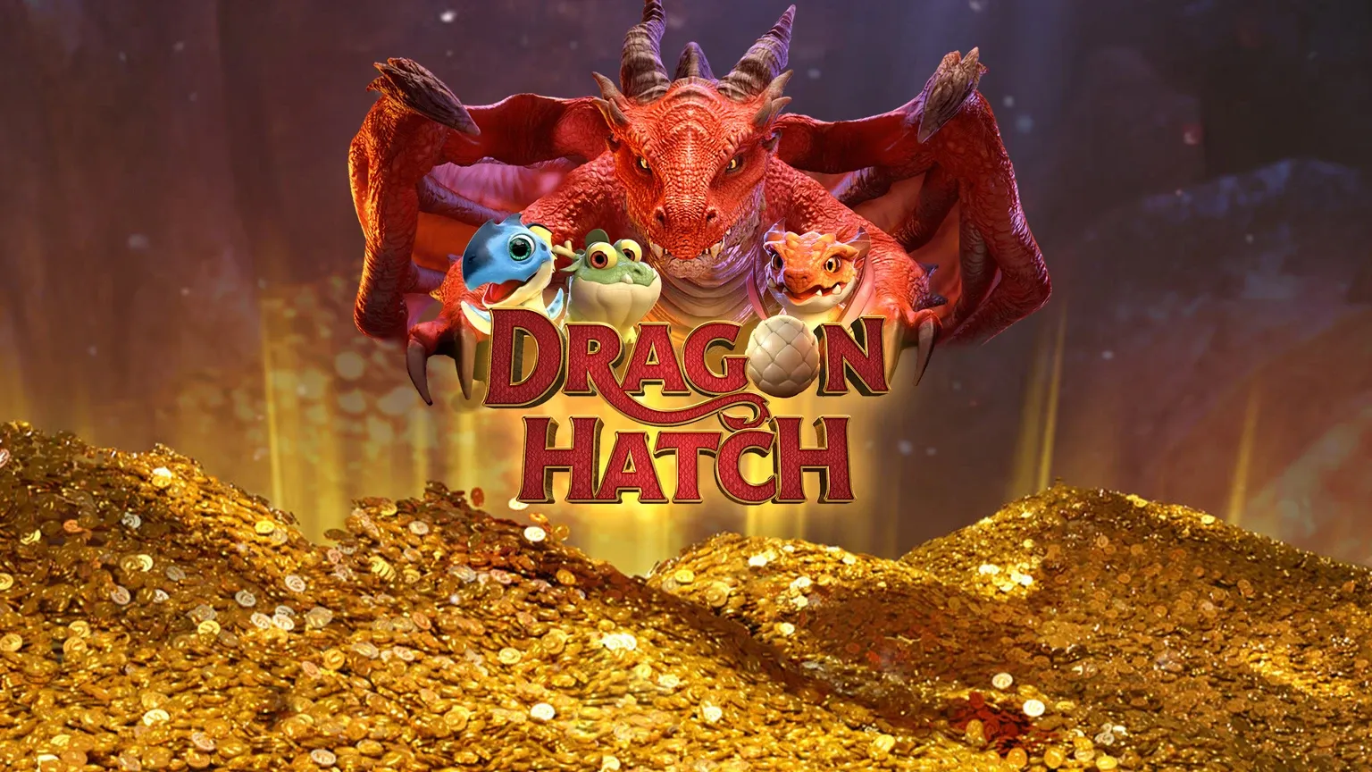 Dragon Hatch 老虎機遊戲畫面，龍蛋孵化與可愛龍主題