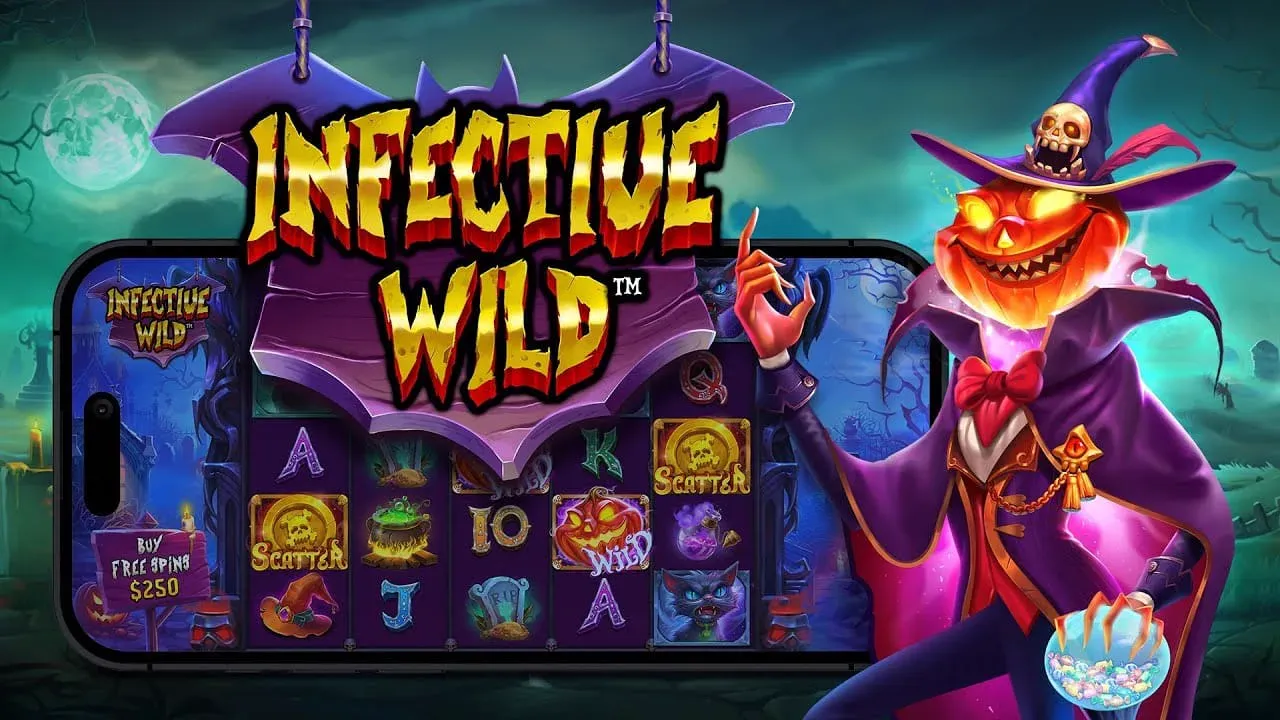 Infective Wild 老虎機遊戲畫面，感染式 Wild 擴散機制老虎機