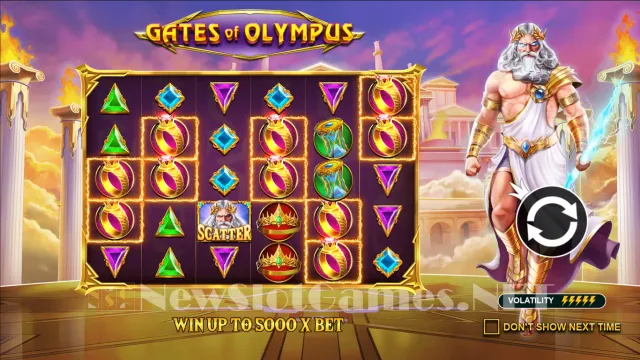 Gates of Olympus 老虎機遊戲畫面，Pragmatic Play 宙斯主題 Pay Anywhere 老虎機