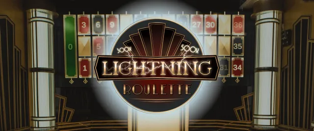 Lightning Roulette 真人閃電輪盤遊戲畫面，閃電特效與輪盤桌
