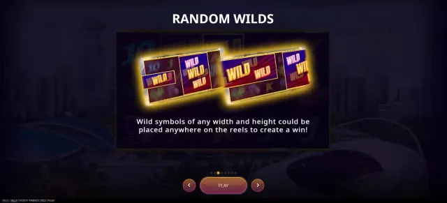 老虎機盤面上的 Random Wilds 隨機百搭圖案示意圖