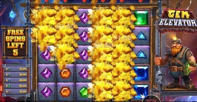 Gem Elevator 老虎機遊戲畫面，寶石電梯主題老虎機
