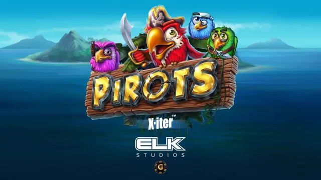 Pirots 老虎機遊戲畫面，ELK Studios 鸚鵡海盜主題 Cluster Pay 老虎機