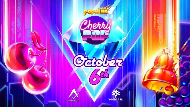 CherryPop 老虎機遊戲畫面，Yggdrasil 櫻桃主題 PopWins 機制老虎機